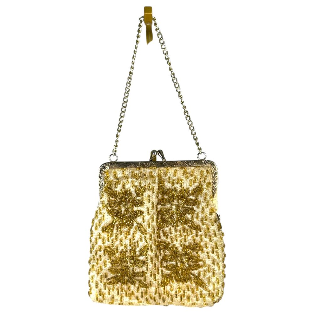 Richere Bag by Walborg Japan Vintage Gold Beaded Clutch Purse Handbag